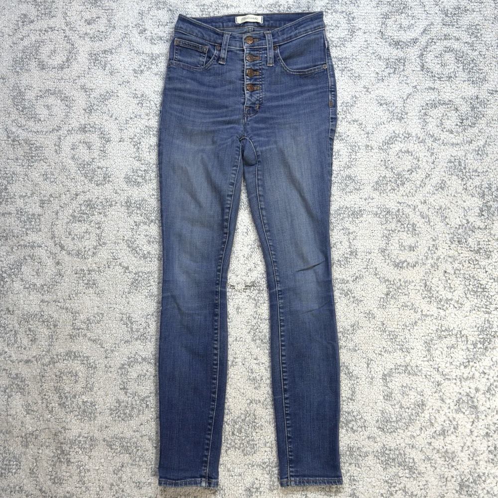 Madewell 9" High-Rise Skinny Jeans‎ Women's Size 24 Blue Stretch Button Fly